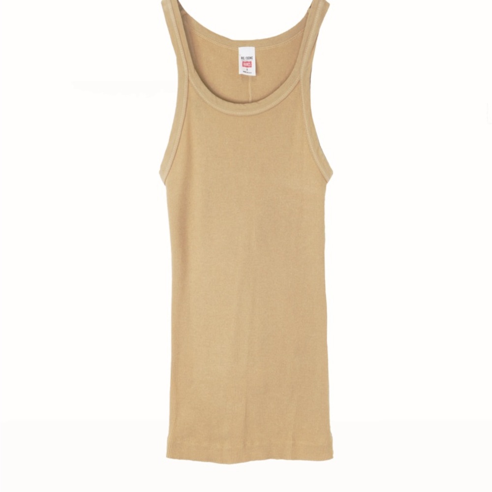 Re/Done Hanes Tan Women's Tank Top